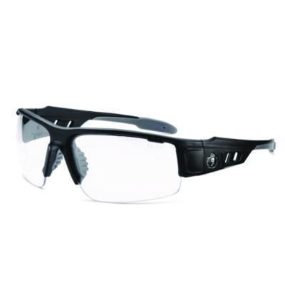 Skullerz Dagr Anti-Scratch Enhanced Anti-Fog Safety Glasses, Matte Black Half Frame, Clear Dual Lens