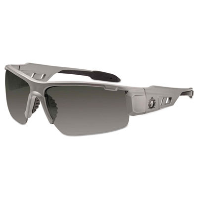 Skullerz Dagr Safety Glasses, Matte Gray Half Frame, Smoke Single Lens