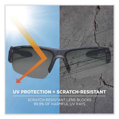 Skullerz Dagr Safety Glasses, Kryptek Highlander Half Frame, Smoke Single Anti-Fog Lens