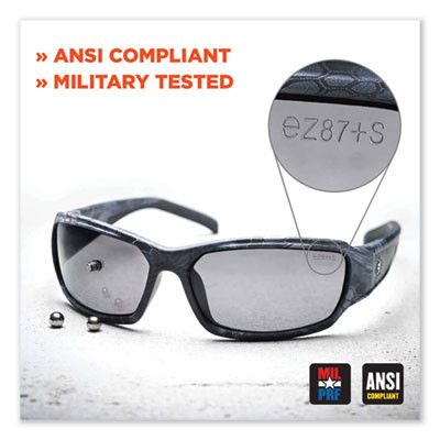 Skullerz Dagr Safety Glasses, Matte Black Half Frame, Smoke Single Lens