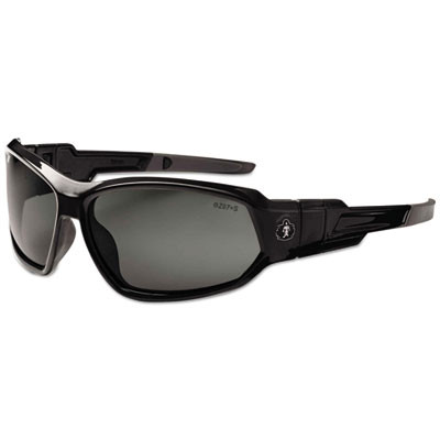 Skullerz Loki Safety Glasses/Goggles, Fog-Off Technology, Black Full Frame, Smoke Dual Lens