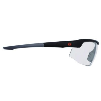 Skullerz Skoll Anti-Scratch Enhanced Anti-Fog Safety Glasses, Matte Black Half Frame, Clear Single Lens