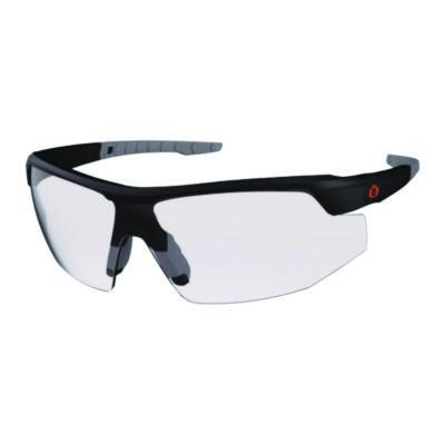 Skullerz Skoll Anti-Scratch Enhanced Anti-Fog Safety Glasses, Matte Black Half Frame, Clear Single Lens