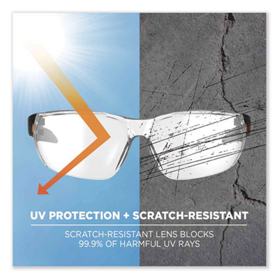 Skullerz Vali Frameless Safety Glasses, Frameless, Clear Single Lens