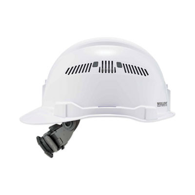 Skullerz 8972 Class C Hard Hat Cap Style, Vented, 4-Point Standard Ratchet Suspension, One Size Fits Most (6.5 To 8), White