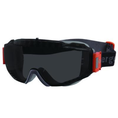 Skullerz Modi Otg Anti-Scratch And Enhanced Anti-Fog Safety Goggles With Elastic Strap, Smoke Lens, Gray/Clear Frame