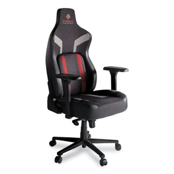 Python Ii Ergonomic Chair, Supports Up To 300 Lb, 18.88" To 22.83" Seat Height, Black Fabric Seat, Black/Red Fabric Back