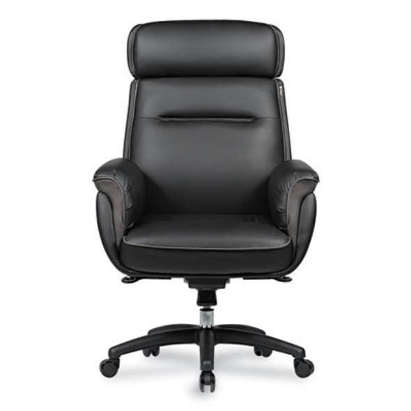 Royal Executive Office Chair, Support Up To 300 Lb, 19.46"-22.26" Seat Height, Black Pu Leather Seat, Black Faux Leather Back