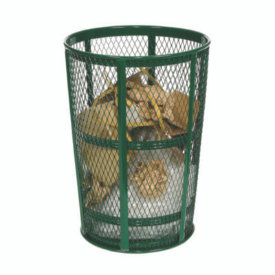 Steel Mesh Corrosion Resistant Trash Can, 48 Gal, Green