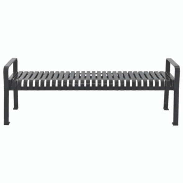 Steel Slat Flat Bench, 70" x 24" x 24.25", Black Seat, Black Base