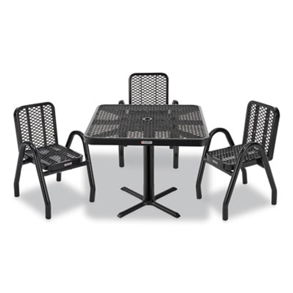 Outdoor Dining Set, Square, 36 x 36 x 29, Black Top, Black Base/Legs