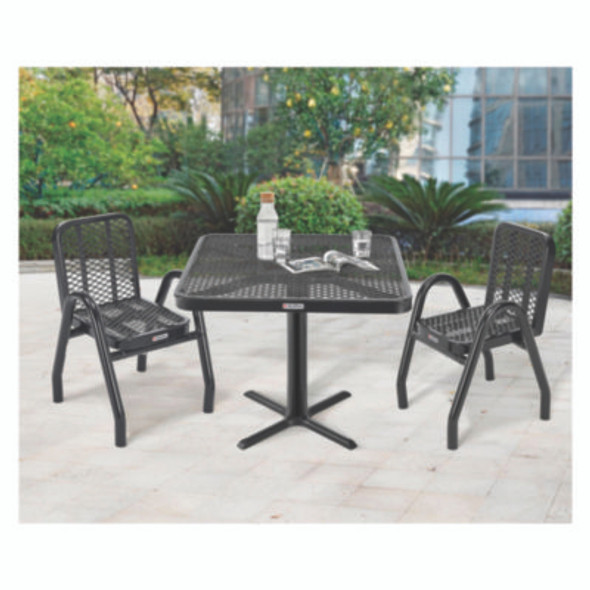 Outdoor Dining Set, Square, 36 x 36 x 29, Black Top, Black Base/Legs