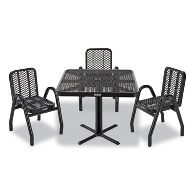 Outdoor Dining Set, Square, 36 x 36 x 29, Black Top, Black Base/Legs