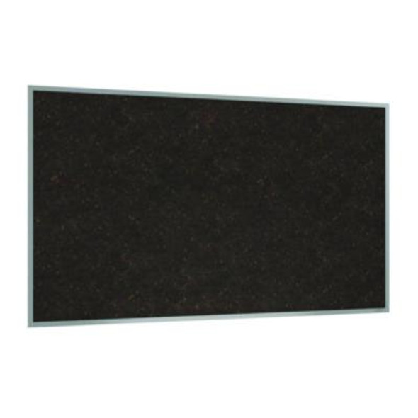 Natural Cork Bulletin Board With Aluminum Frame, 87.91" x 48.5", Chocolate Surface, Satin Aluminum Frame
