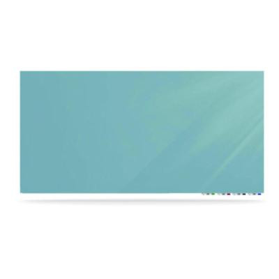 Aria Low-Profile Frameless Magnetic Glassboard, 36" x 24", Denim Blue Surface