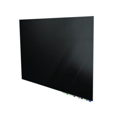 Aria Low-Profile Frameless Magnetic Glassboard, 48" x 36", Black Surface