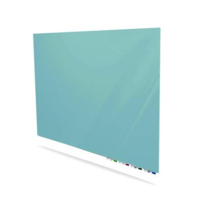 Aria Low-Profile Frameless Magnetic Glassboard, 48" x 36", Denim Blue Surface