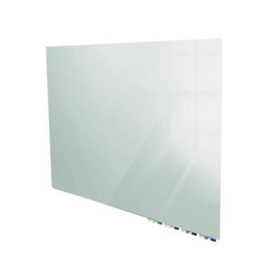 Aria Low-Profile Frameless Magnetic Glassboard, 48" x 36", Gray Surface