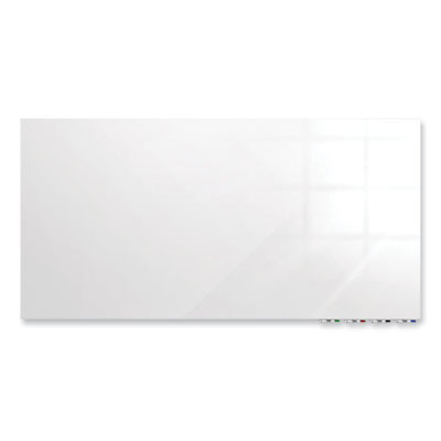 Aria Low-Profile Frameless Magnetic Glassboard, 48" x 36", White Surface