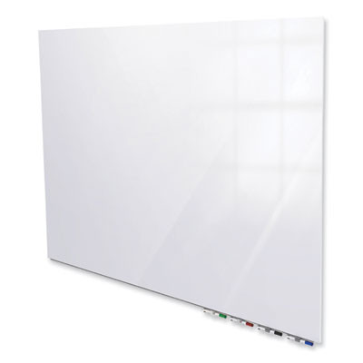 Aria Low-Profile Frameless Magnetic Glassboard, 60" x 36", White Surface