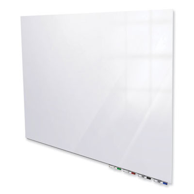 Aria Low-Profile Frameless Magnetic Glassboard, 96" x 48", White Surface