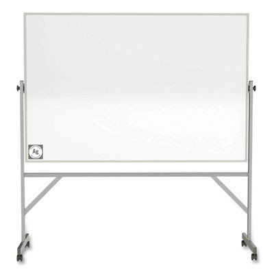 Reversible Magnetic Hygienic Porcelain Whiteboard With Aluminum Frame, 96" x 48", White Surface, Satin Aluminum Frame