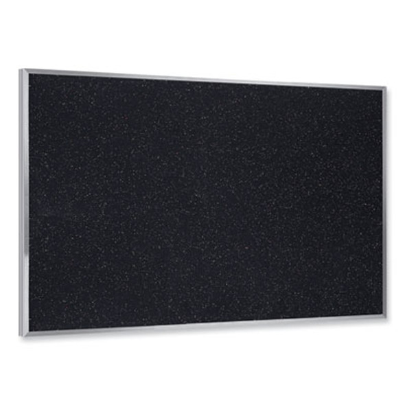 Aluminum-Frame Recycled Rubber Bulletin Boards, 36" x 24", Confetti Surface, Satin Aluminum Frame