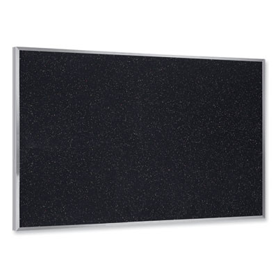Aluminum-Frame Recycled Rubber Bulletin Boards, 36" x 24", Confetti Surface, Satin Aluminum Frame