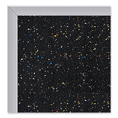 Aluminum-Frame Recycled Rubber Bulletin Boards, 36" x 24", Confetti Surface, Satin Aluminum Frame