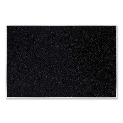 Aluminum-Frame Recycled Rubber Bulletin Boards, 60.5" x 36.5", Confetti Surface, Satin Aluminum Frame
