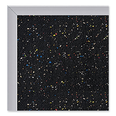 Aluminum-Frame Recycled Rubber Bulletin Boards, 144.5" x 48.5", Confetti Surface, Satin Aluminum Frame