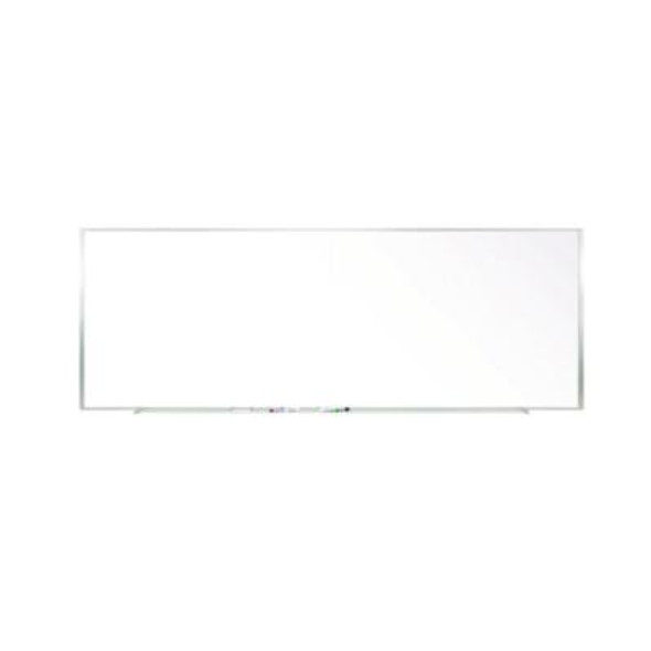 Two-Piece M1 Porcelain Magnetic Whiteboard, 120.75" x 48.5", White Surface, Satin Aluminum Frame