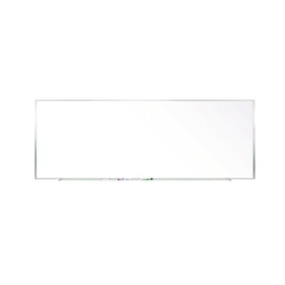 Two-Piece M1 Porcelain Magnetic Whiteboard, 120.75" x 48.5", White Surface, Satin Aluminum Frame