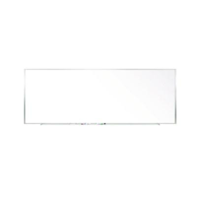 Two-Piece M1 Porcelain Magnetic Whiteboard, 144.5" x 48.5", White Surface, Satin Aluminum Frame