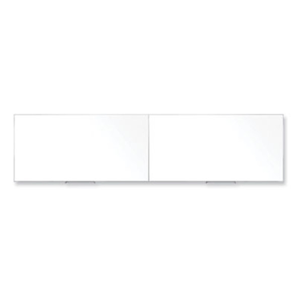 Magnetic Porcelain Whiteboard With Aluminum Frame, 193" x 48.5", White Surface, Satin Aluminum Frame