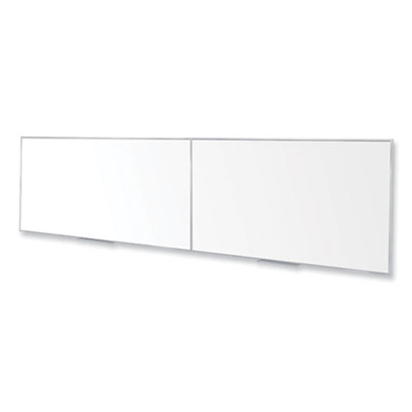 Magnetic Porcelain Whiteboard With Aluminum Frame, 193" x 48.5", White Surface, Satin Aluminum Frame