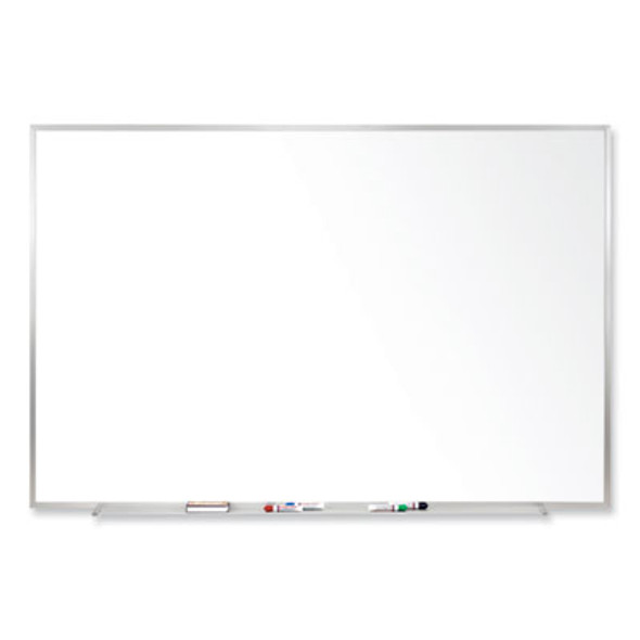 Magnetic Porcelain Whiteboard With Aluminum Frame, 60.5" x 48.5", White Surface, Satin Aluminum Frame