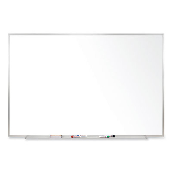 Magnetic Porcelain Whiteboard With Aluminum Frame, 72.5" x 48.5", White Surface, Satin Aluminum Frame