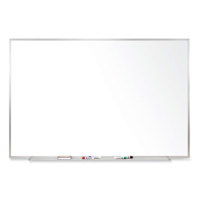 Magnetic Porcelain Whiteboard With Aluminum Frame, 72.5" x 48.5", White Surface, Satin Aluminum Frame