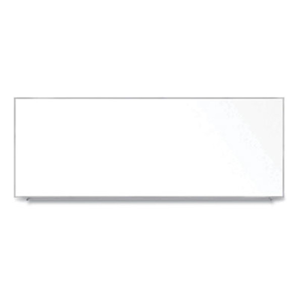 Magnetic Porcelain Whiteboard With Aluminum Frame, 144.59" x 60.47", White Surface, Satin Aluminum Frame