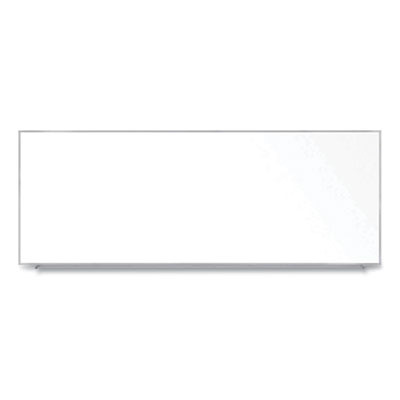 Magnetic Porcelain Whiteboard With Aluminum Frame, 144.59" x 60.47", White Surface, Satin Aluminum Frame