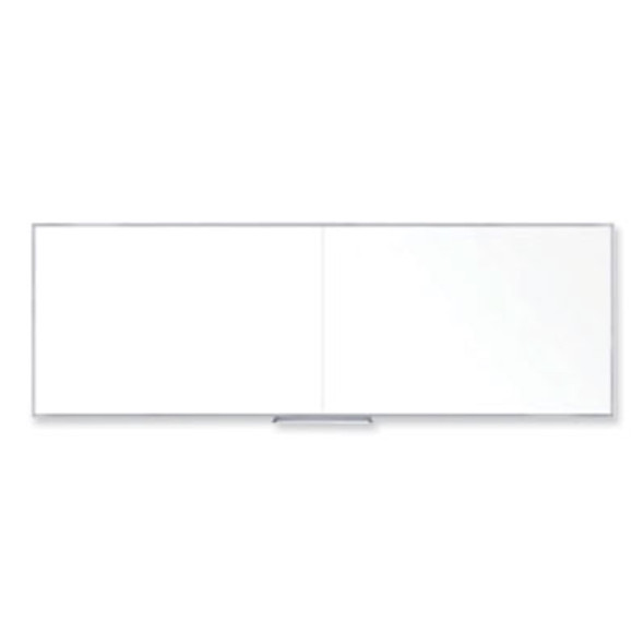 Non-Magnetic Whiteboard With Aluminum Frame, 144.63" x 48.47", White Surface, Satin Aluminum Frame
