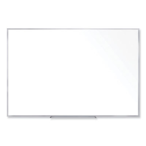 Non-Magnetic Whiteboard With Aluminum Frame, 72.63" x 48.47", White Surface, Satin Aluminum Frame