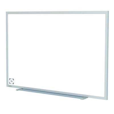 Hygienic Porcelain Magnetic Whiteboard With Aluminum Frame, 87.91" x 48.5", White Surface, Satin Aluminum Frame