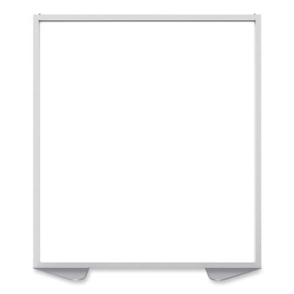 Floor Partition With Aluminum Frame, 48.06 x 2.04 x 53.86, White