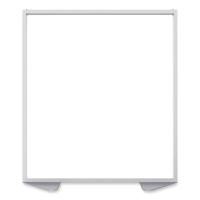 Floor Partition With Aluminum Frame, 48.06 x 2.04 x 53.86, White