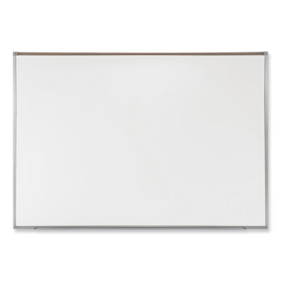 Proma Magnetic Porcelain Projection Whiteboard With Aluminum Frame, 72.5" x 48.5", White Surface, Satin Aluminum Frame