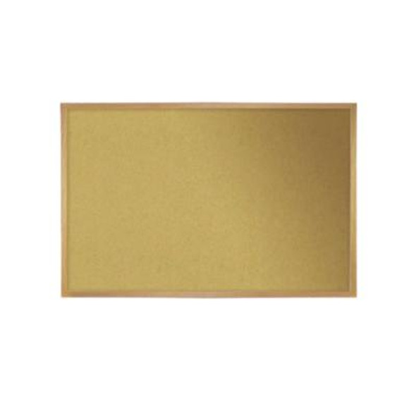 Natural Cork Bulletin Board With Wood Frame, 87.94" x 48.5", Tan Surface, Natural Oak Frame