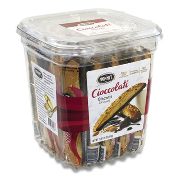 Biscotti, Cioccolati Dark Chocolate Almond, 0.85 Oz Individually Wrapped, 25/Pack
