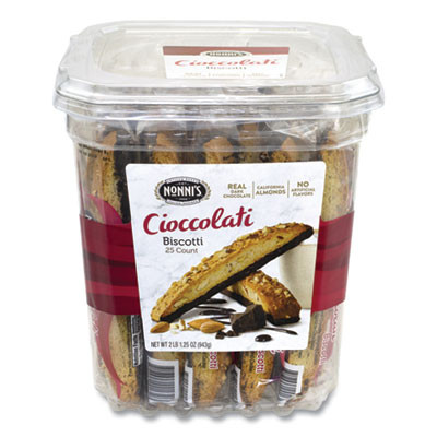 Biscotti, Cioccolati Dark Chocolate Almond, 0.85 Oz Individually Wrapped, 25/Pack